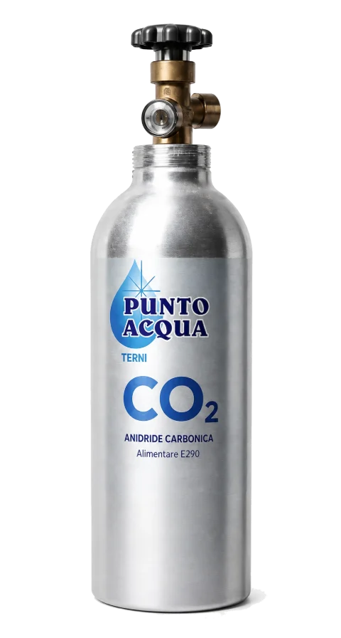 Bombola CO₂ alimentare E290 ricaricabile per impianti di acqua frizzante, Punto Acqua Terni